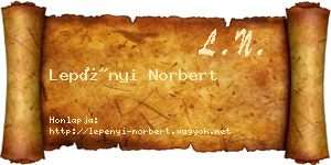 Lepényi Norbert névjegykártya